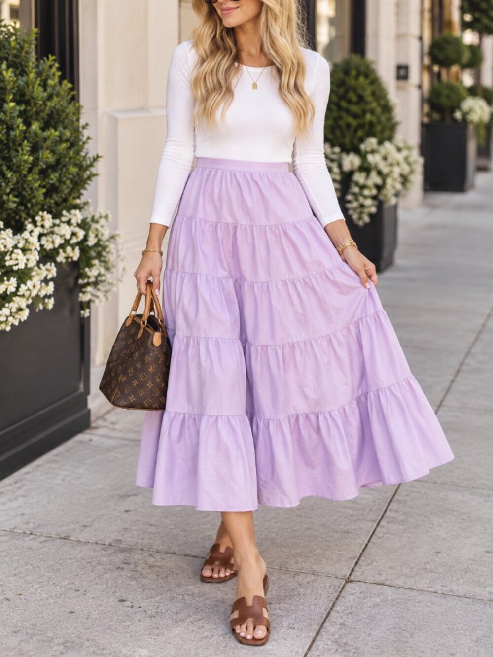 J. Crew Women's Aline Purple Maxi Cotton Skirt Size 4
